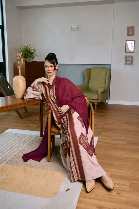KESUMA - BOHEMIAN in Beige Maroon in Beige Maroon